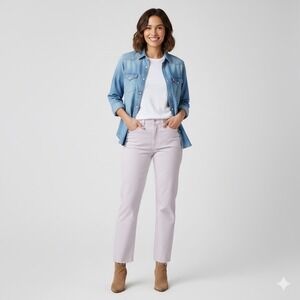 New Levis 501 Womens Size 28x26 Light Pink Jeans Straight Leg Raw Hem Denim Boho